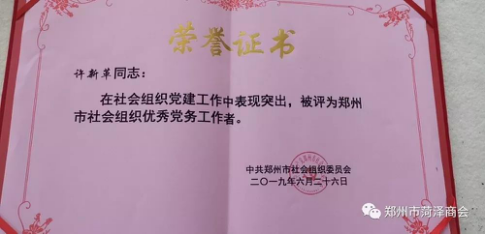 管城区工商联副会长企业郑州市菏泽商会党建工作受表彰(图2)